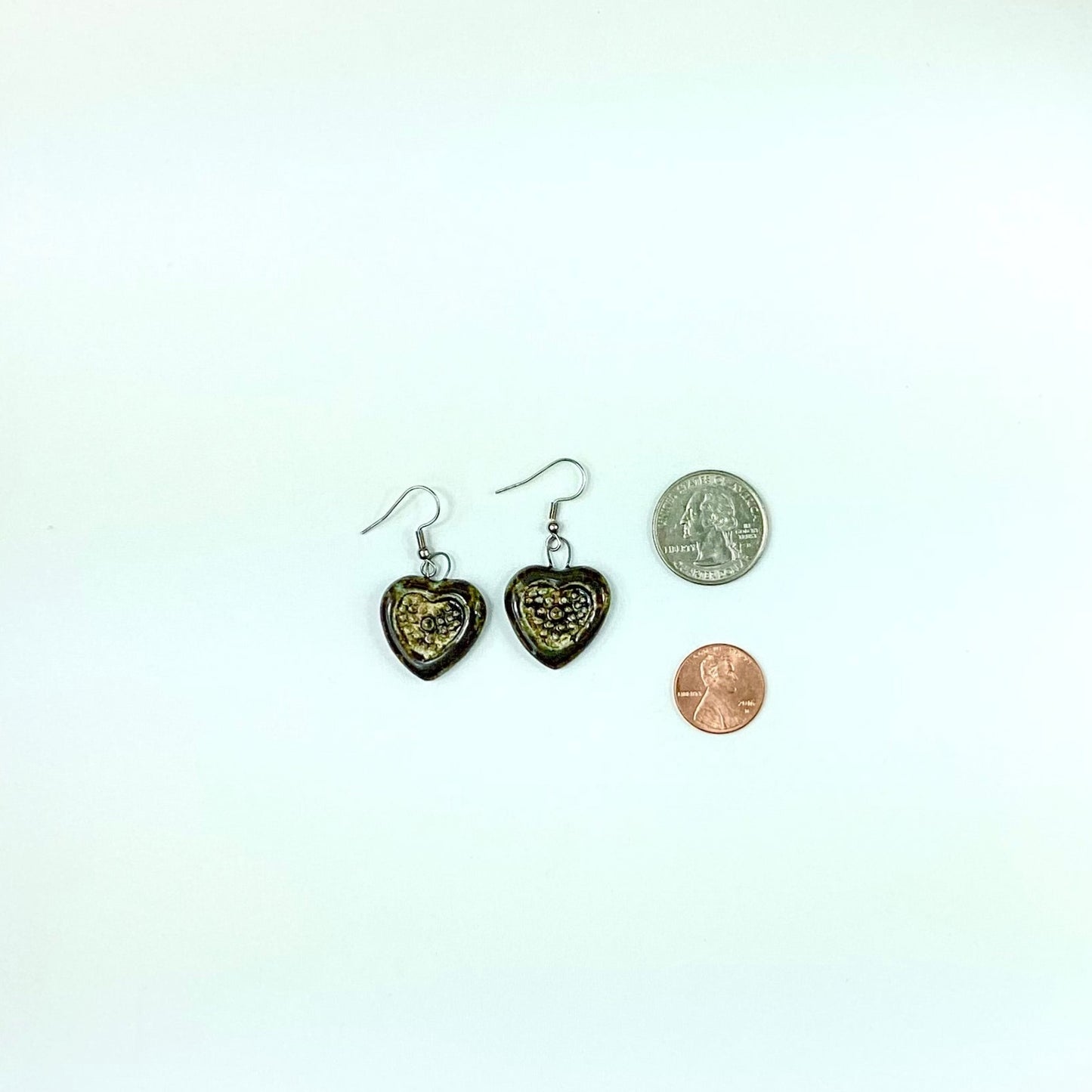 Slate Heart Earrings